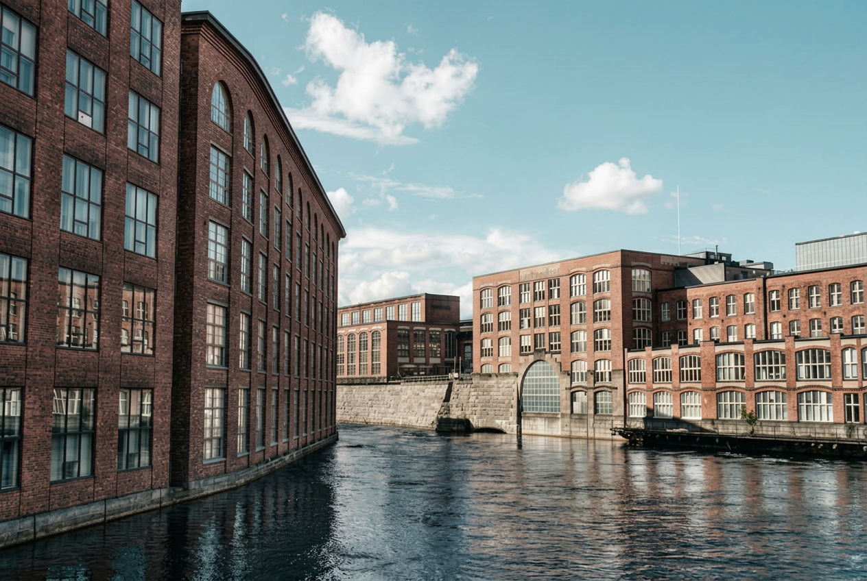 Tammerkoski ja Tampereen tehdasrakennukset